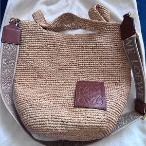 Loewe Paula's Ibiza Slit Mini raffia tote bag